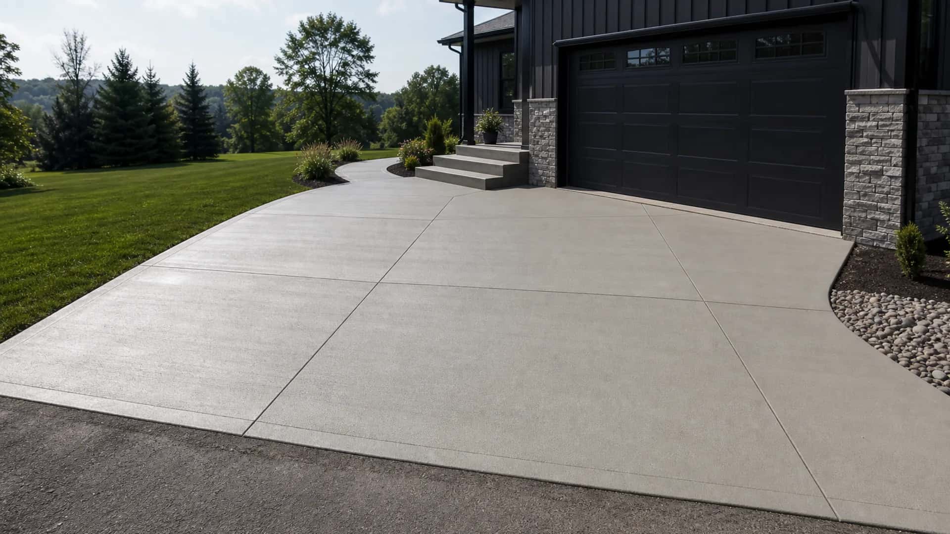 Concrete flatwork and slabs with clean forms, joints, finish, and practical Lehigh Valley site context.