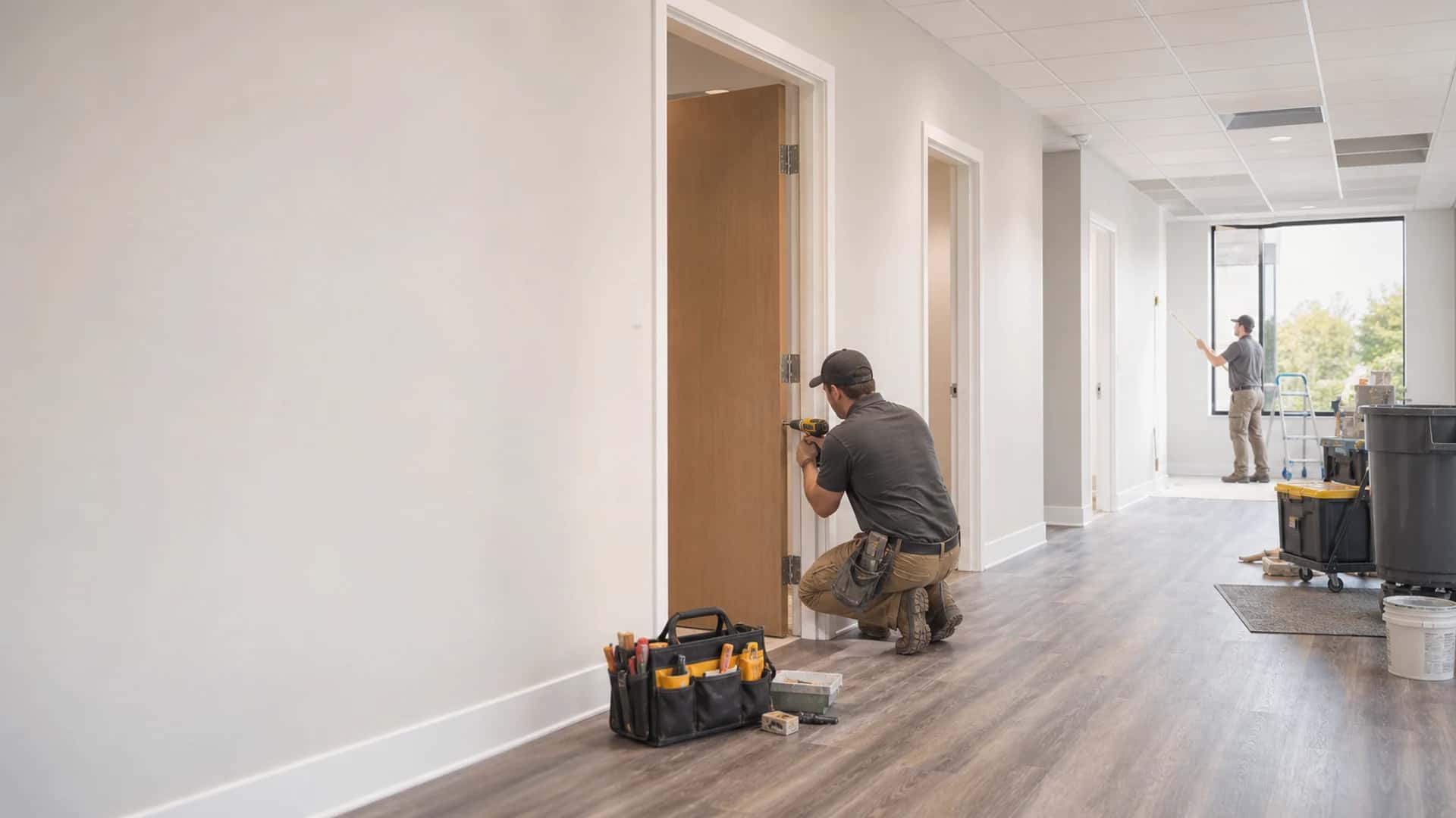 Commercial property management support with tenant turnover, maintenance, repairs, and readiness work.