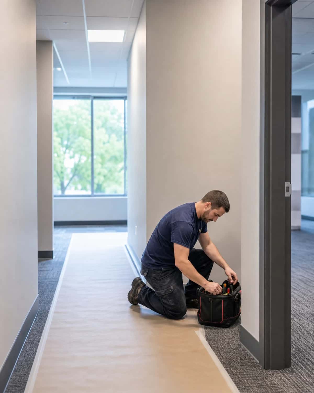 Completed commercial maintenance response with clean repair work and minimal tenant disruption