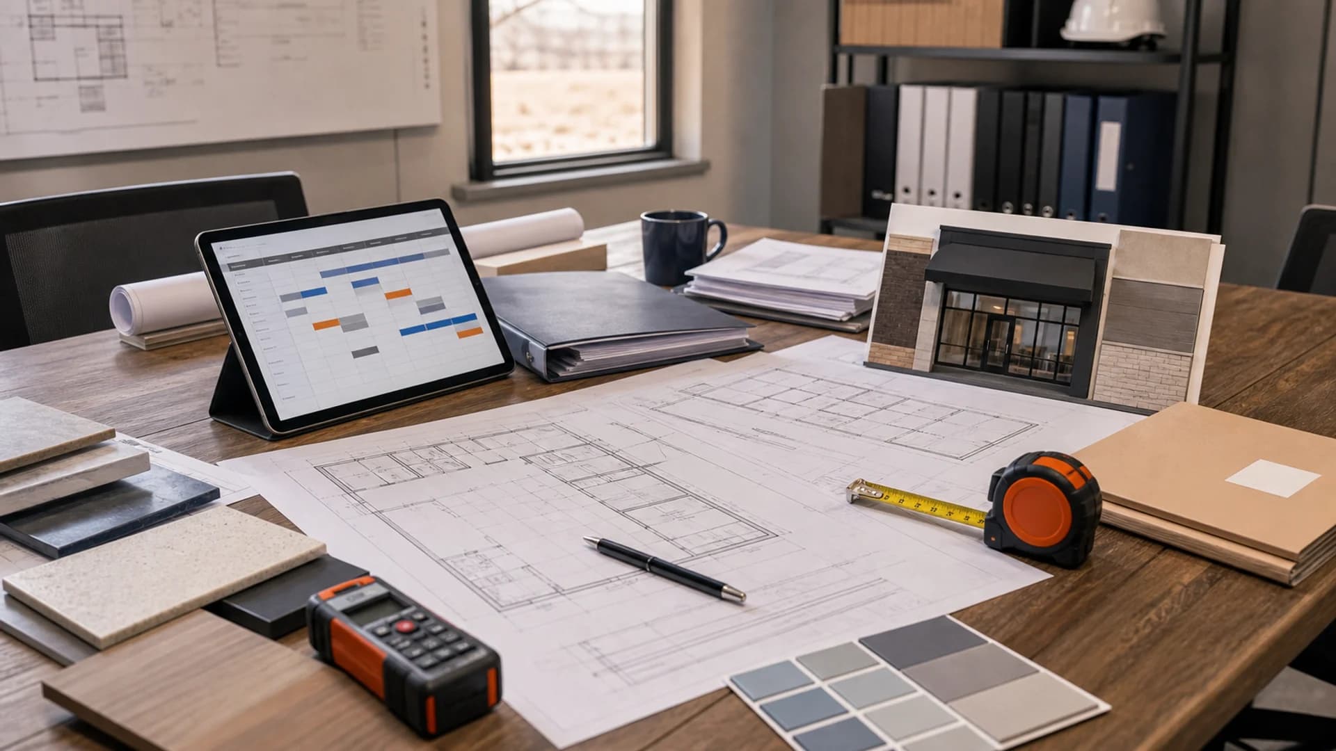 Commercial construction planning meeting