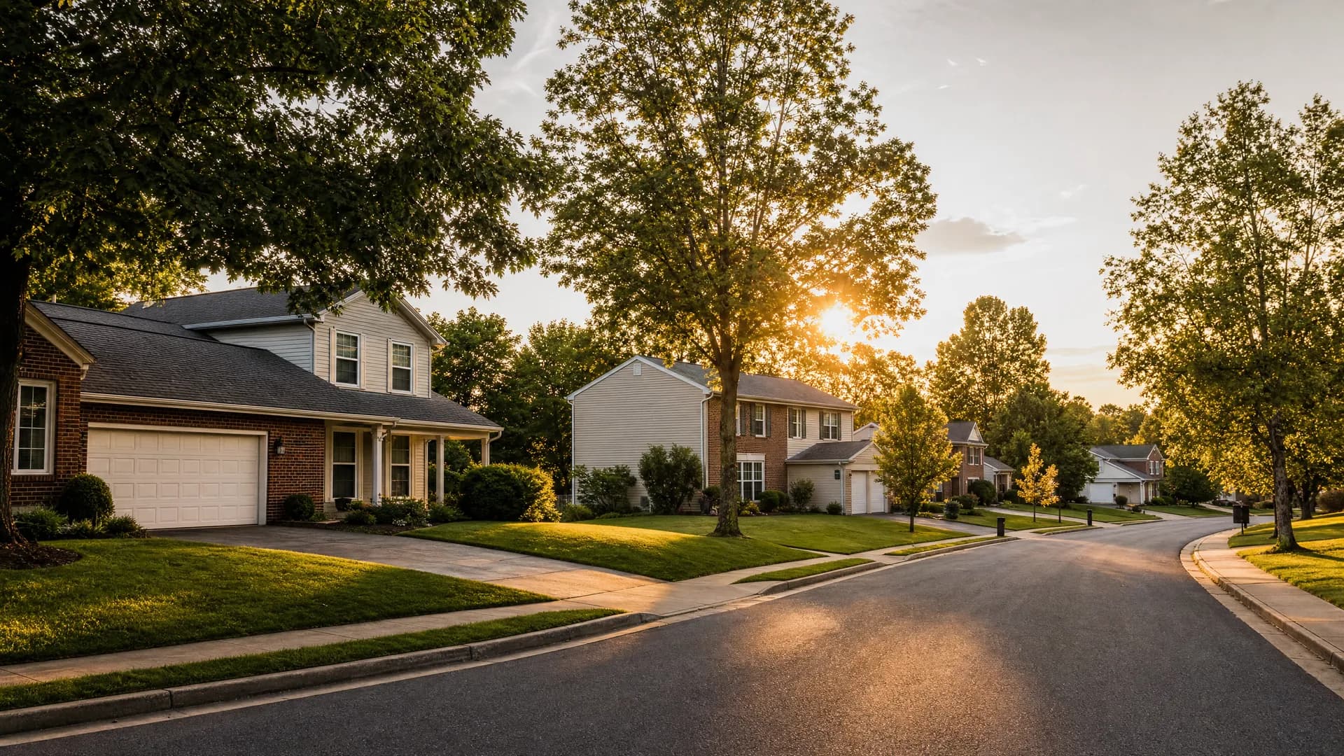 Suburban single-family homes on a tree-lined street in Whitehall, PA, served by Conrad General Contracting.