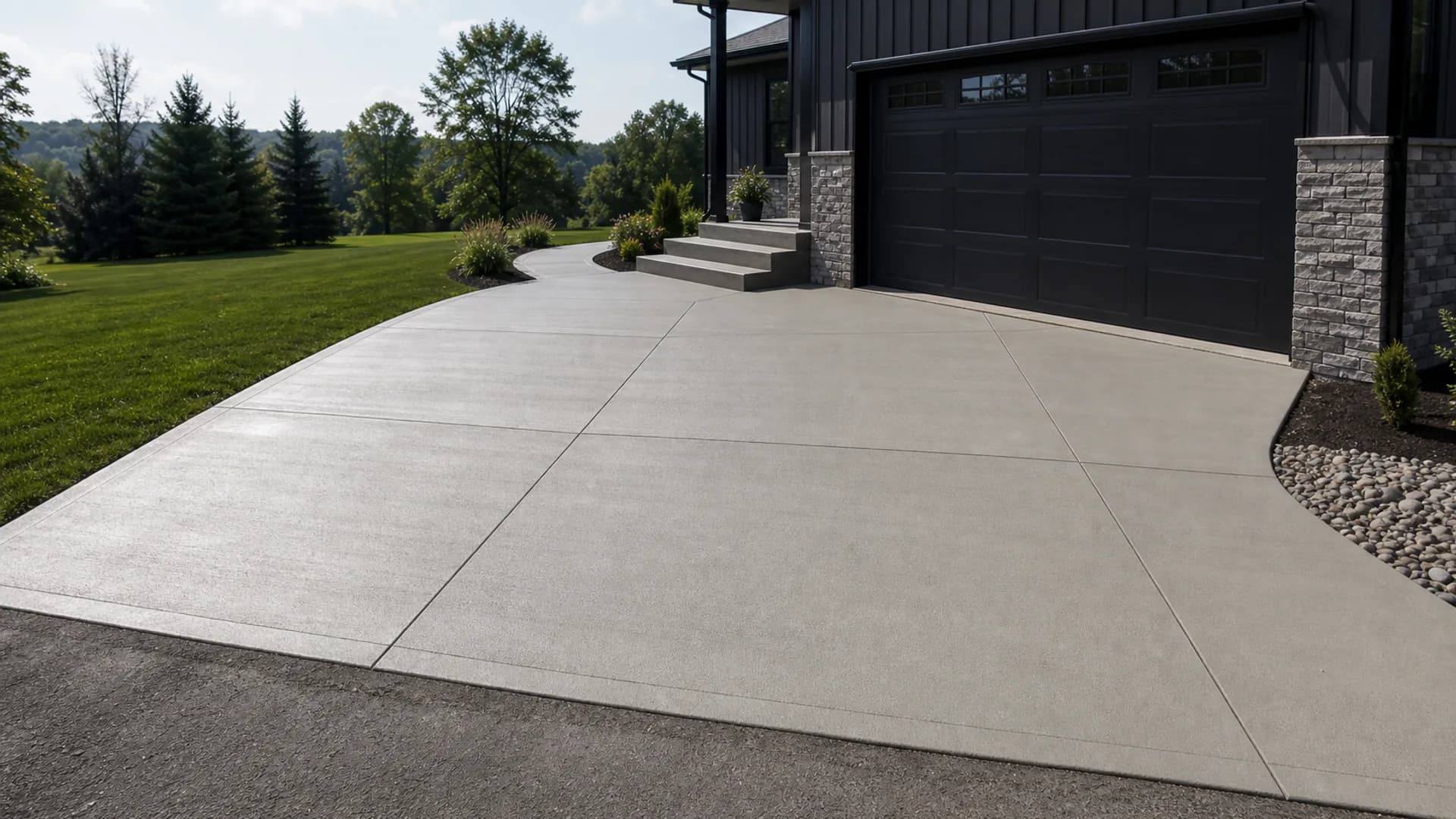 Concrete flatwork and slabs with clean forms, joints, finish, and practical Lehigh Valley site context.