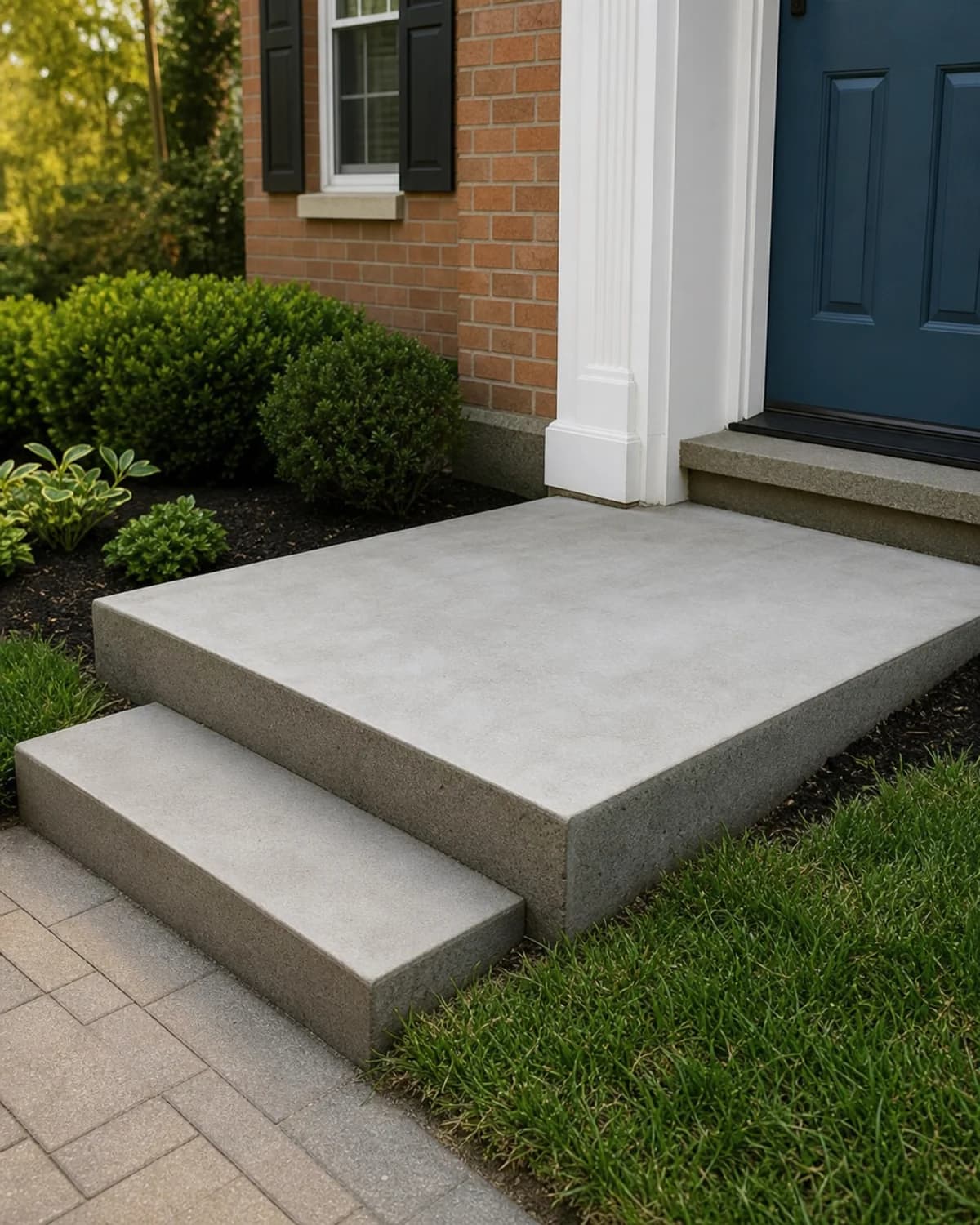 Custom concrete step, curb, pad, landing, or specialty surface integrated with a Pennsylvania property