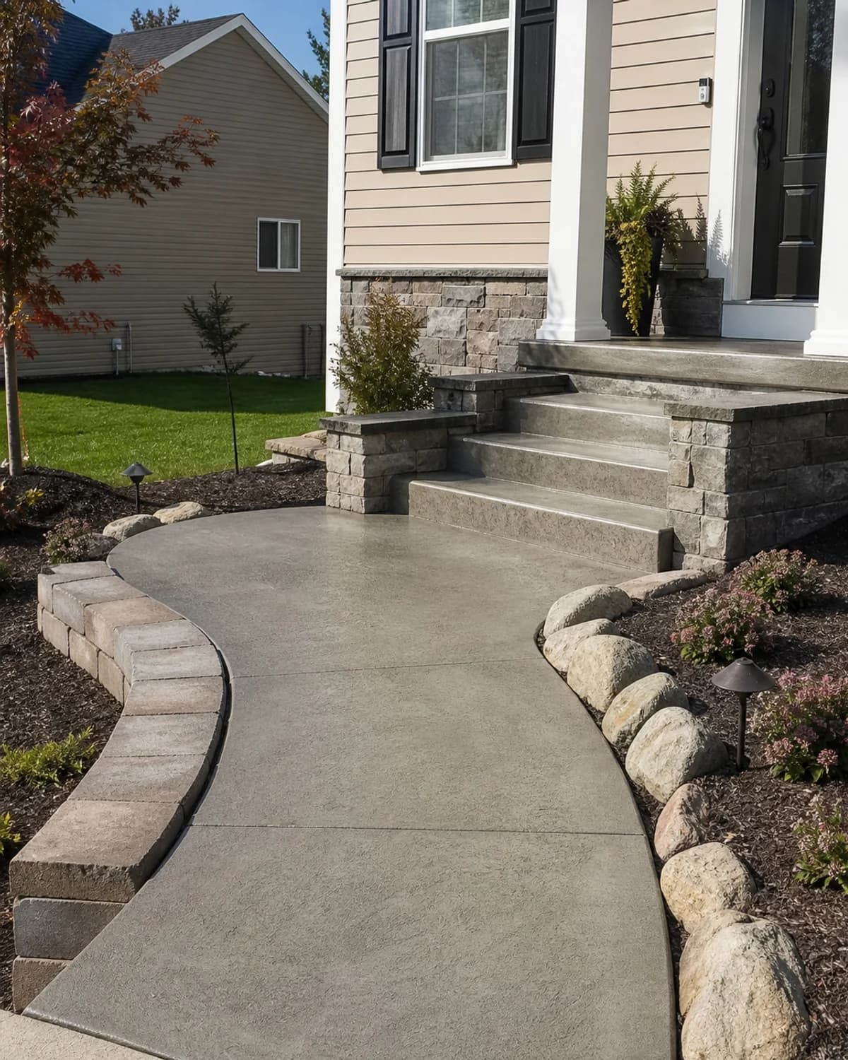 Specialty concrete result with precise detail work, believable site integration, and durable finish