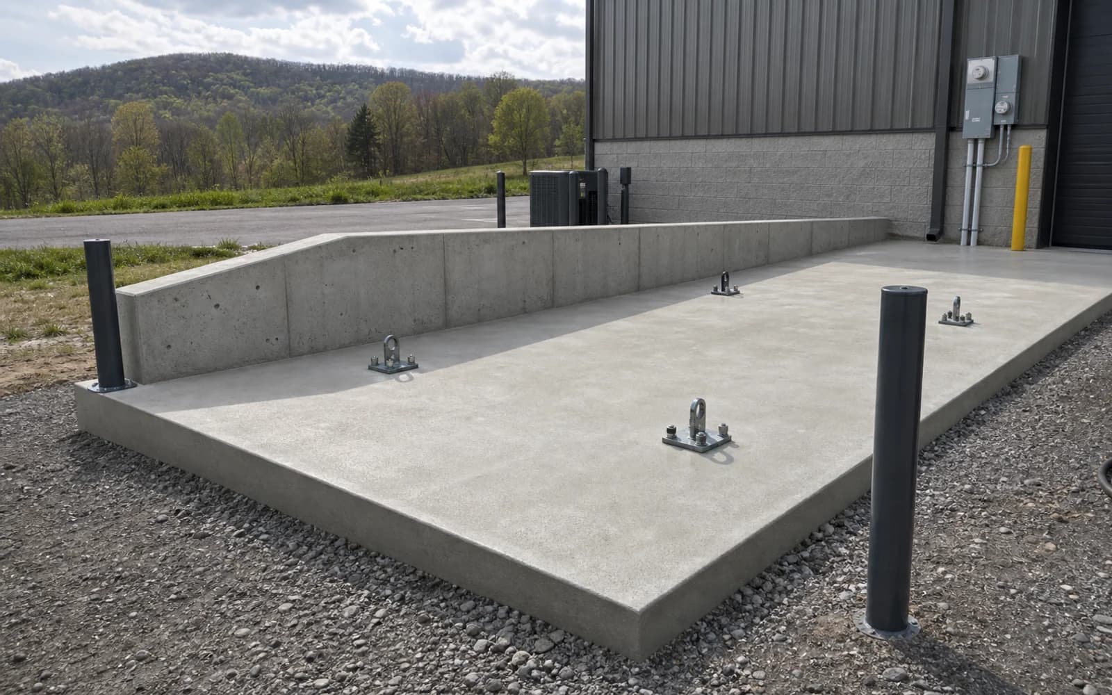 Inspection-ready structural concrete finish with stripped forms, cleanup, embedded hardware, and final check