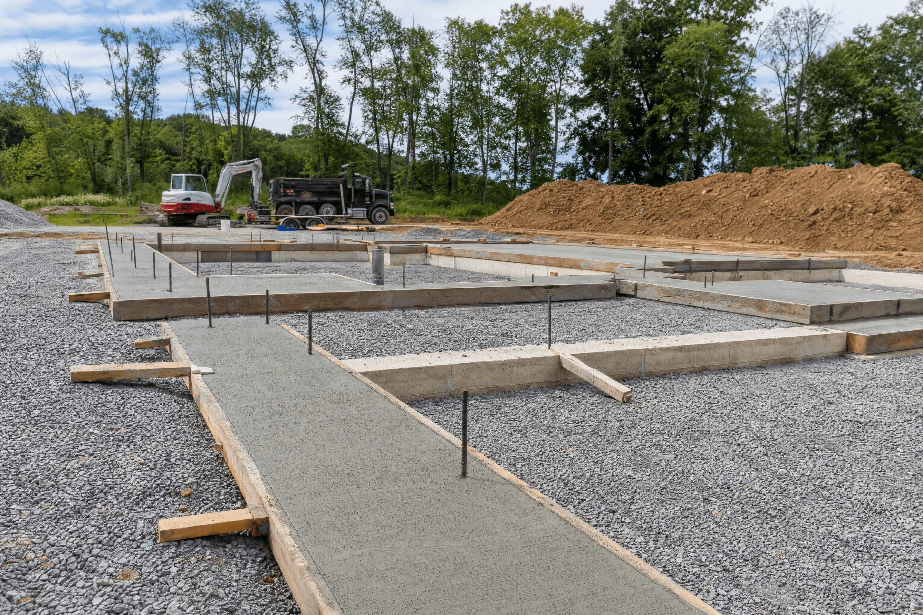 Concrete forms and foundation preparation