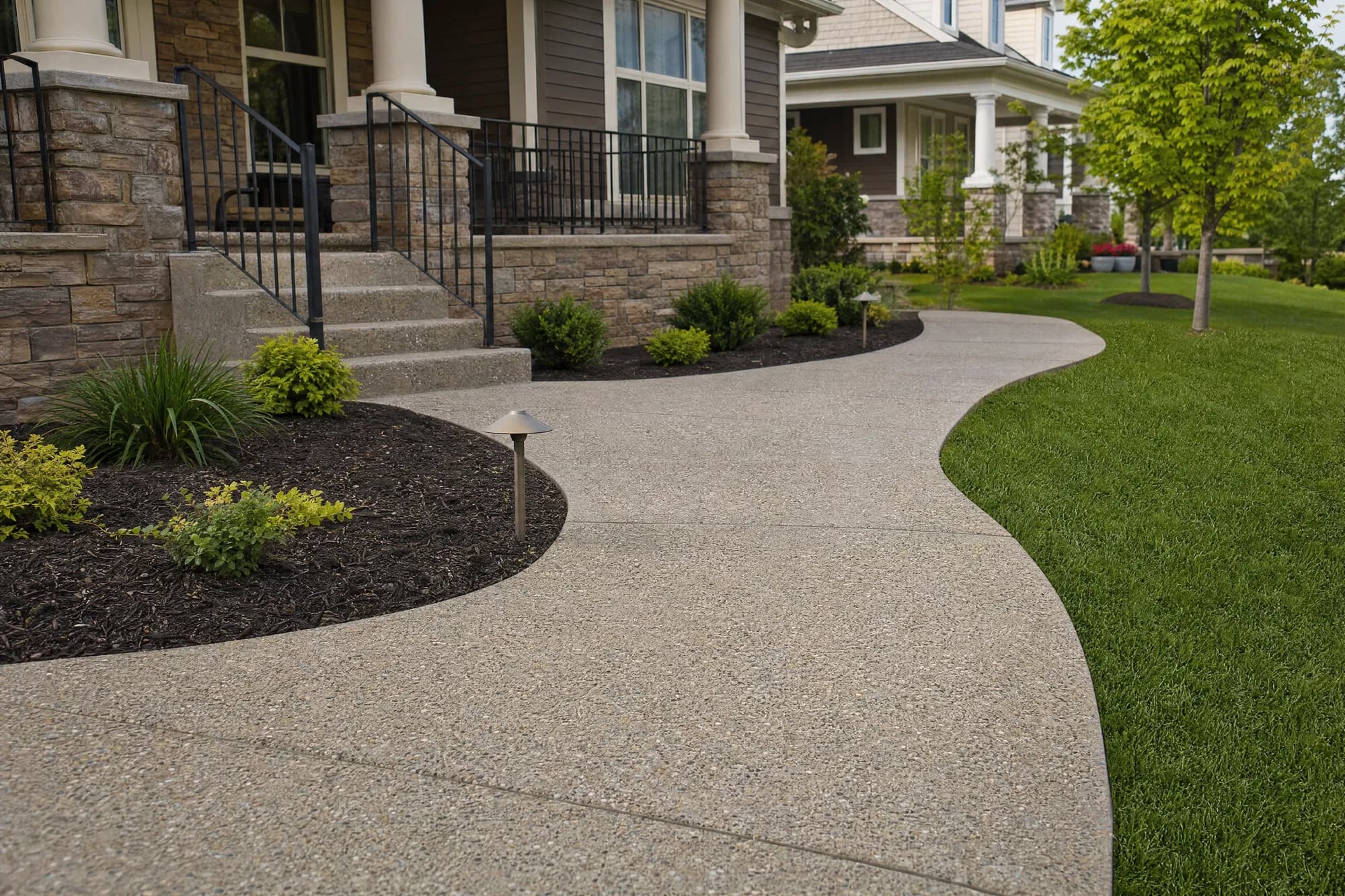 Exposed aggregate walkway