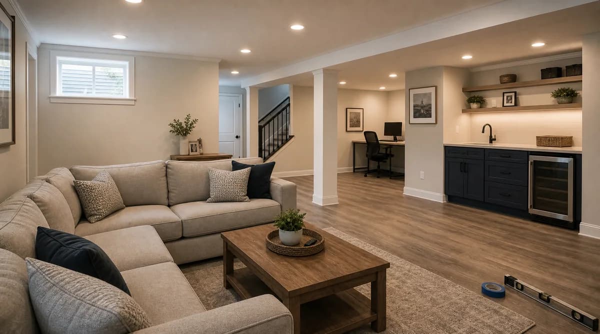 Finished residential basement project