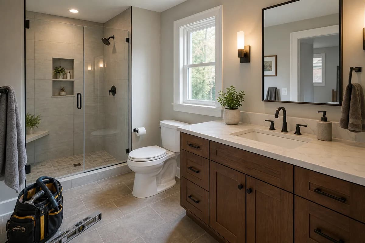 Residential bathroom remodeling project
