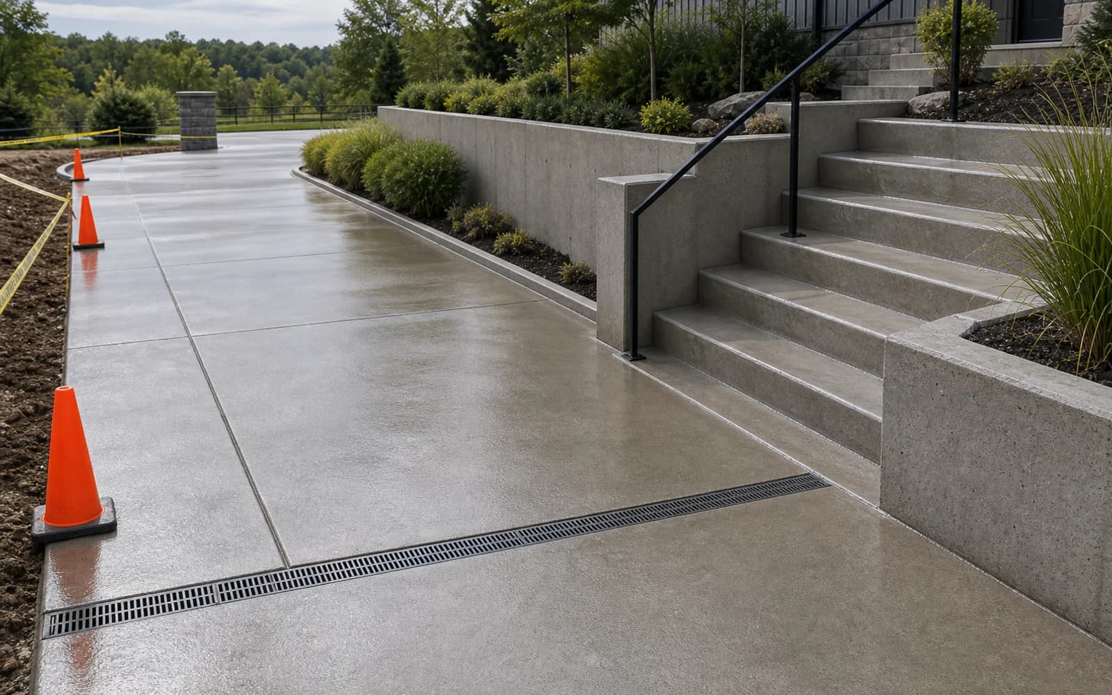 Sealing, cleanup, cure time, protection, and final inspection after concrete restoration
