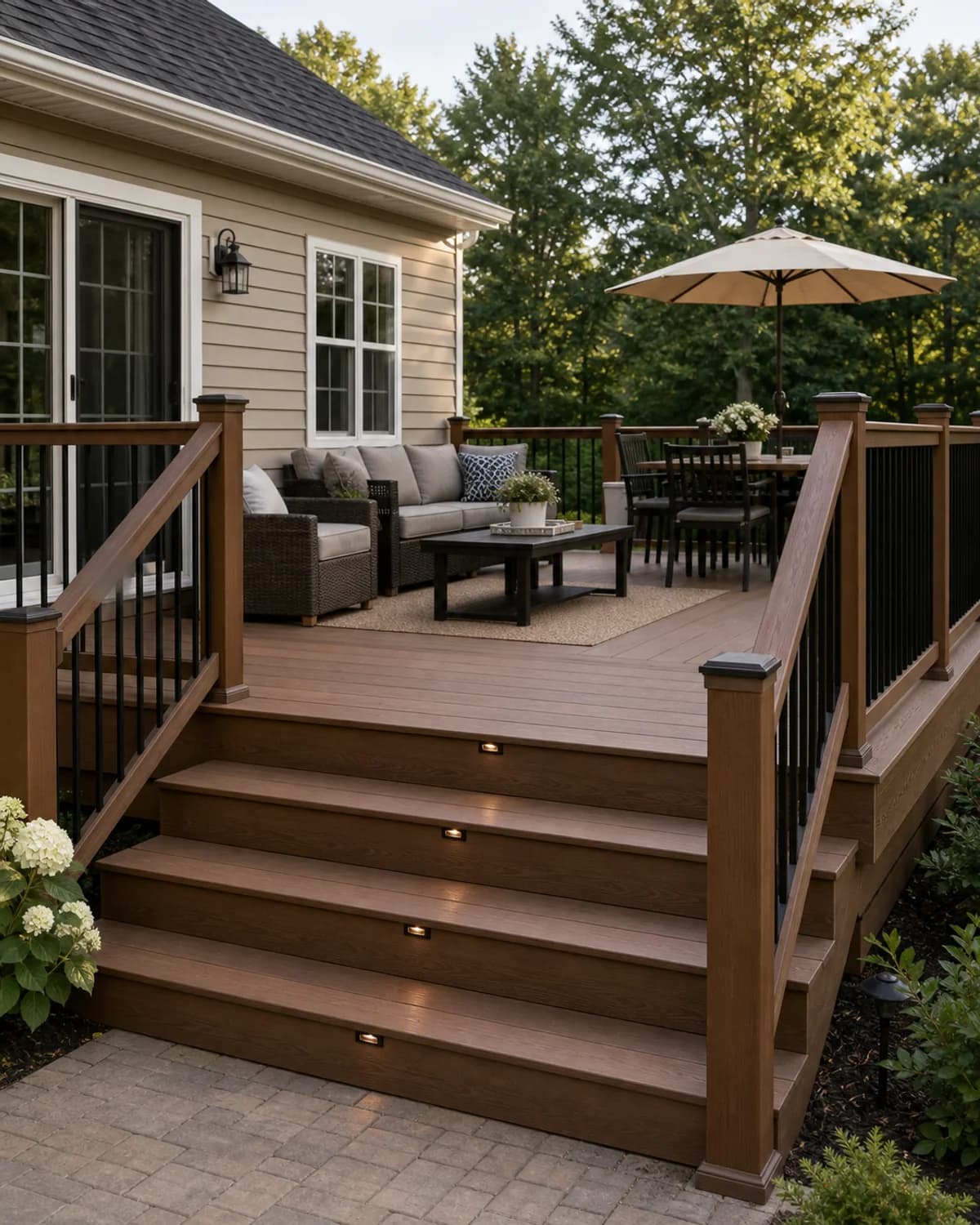 Completed covered deck and outdoor living project