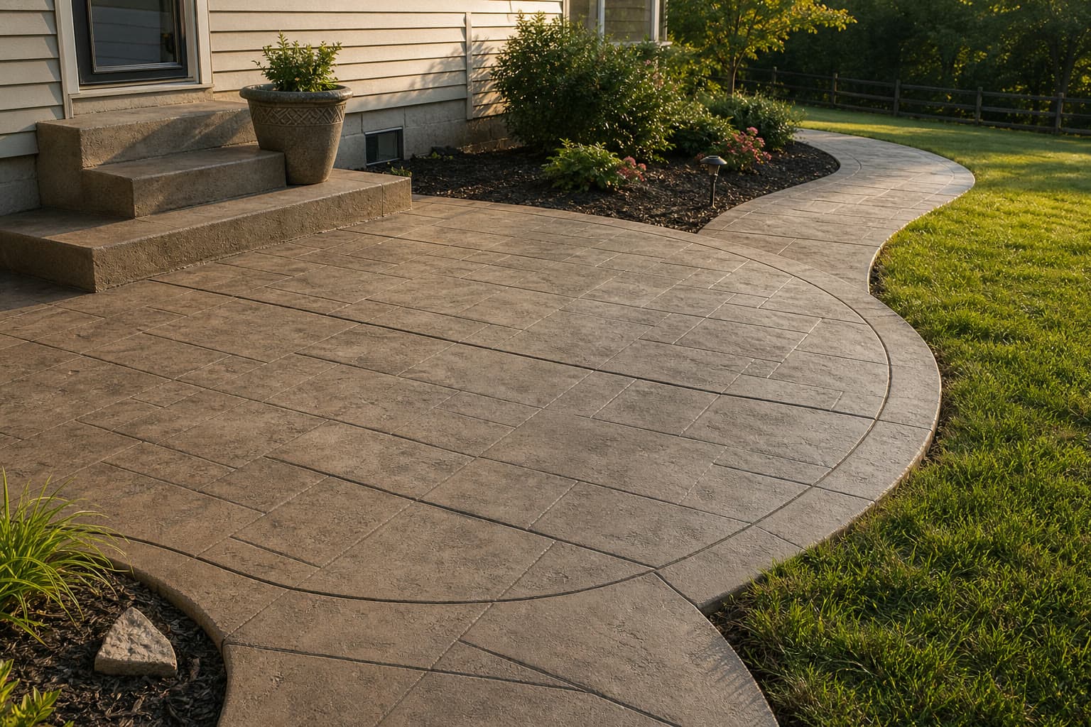 Conrad General Contracting stamped concrete patio installation
