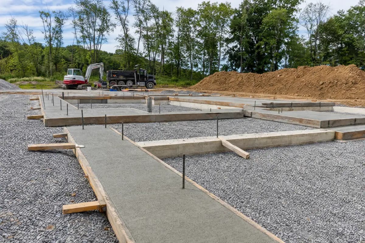 Concrete foundation forms and footers